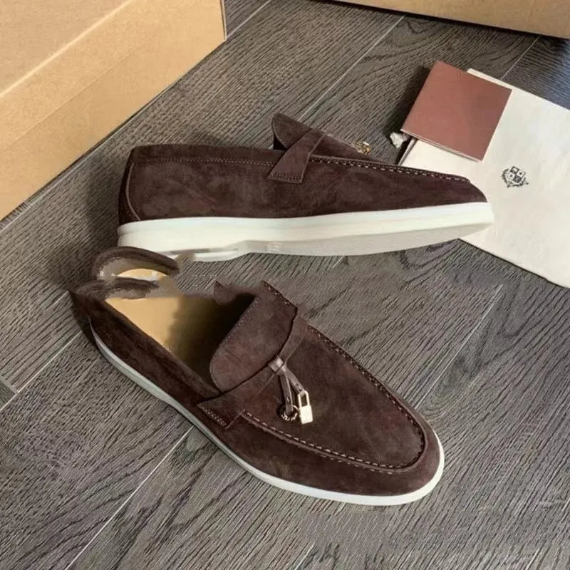 Men's high-top slip-on loafers in black with a round toe and rubber sole on a white background.