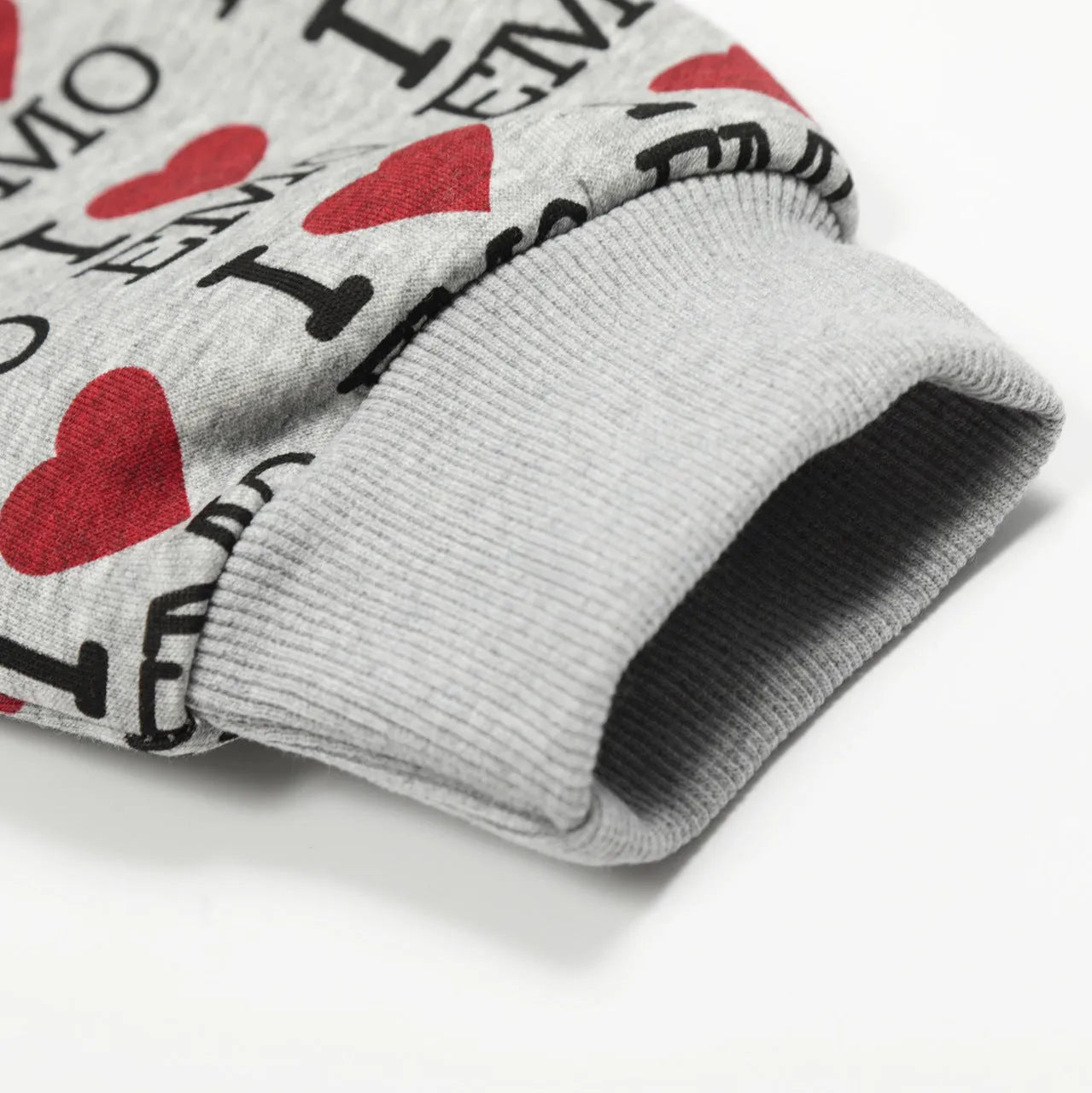 Women's grey retro patterned hooded cotton cardigan on a hanger