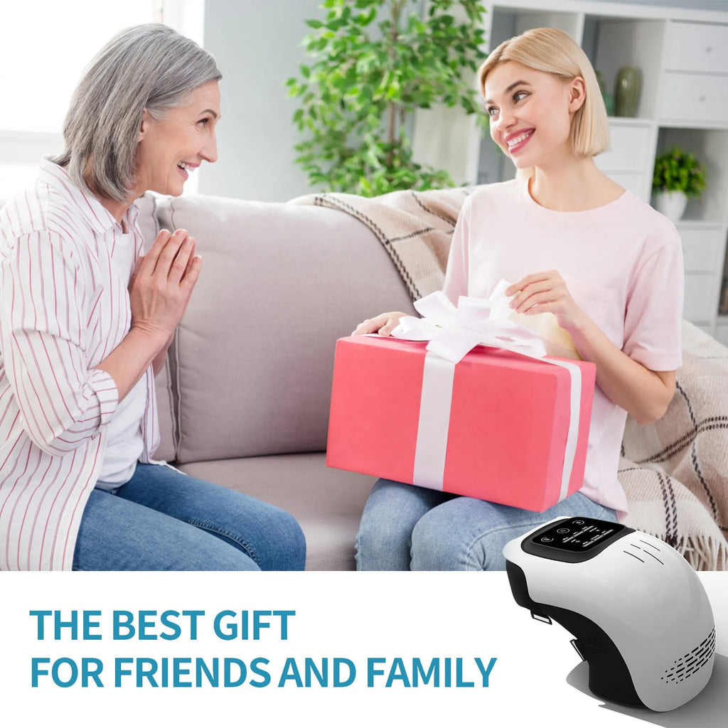 White electric knee massager with intelligent kneading and heating functions for home pain relief