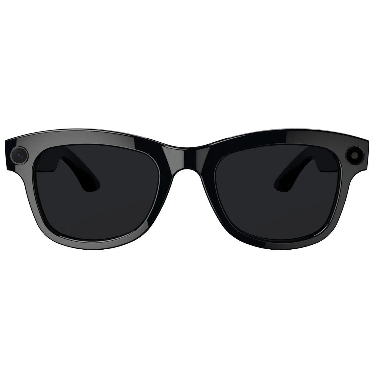 M01 black and transparent lens HD camera AI translation intelligent video glasses on a stand.