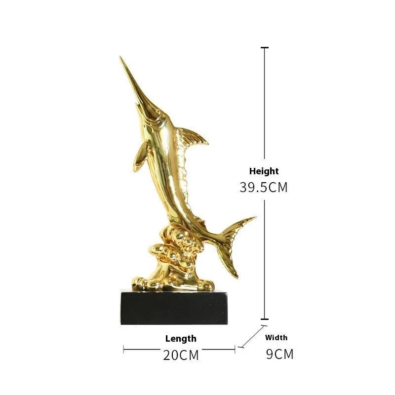 European style swordfish decorative craft ornament in plastic and resin materials