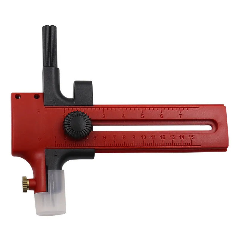 Circular knife craft scissors with compass rail for precision circle cutting in paper and fabric