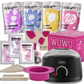 29-piece hard wax hair removal kit with compact warmer, wax beads, sticks and aftercare products
