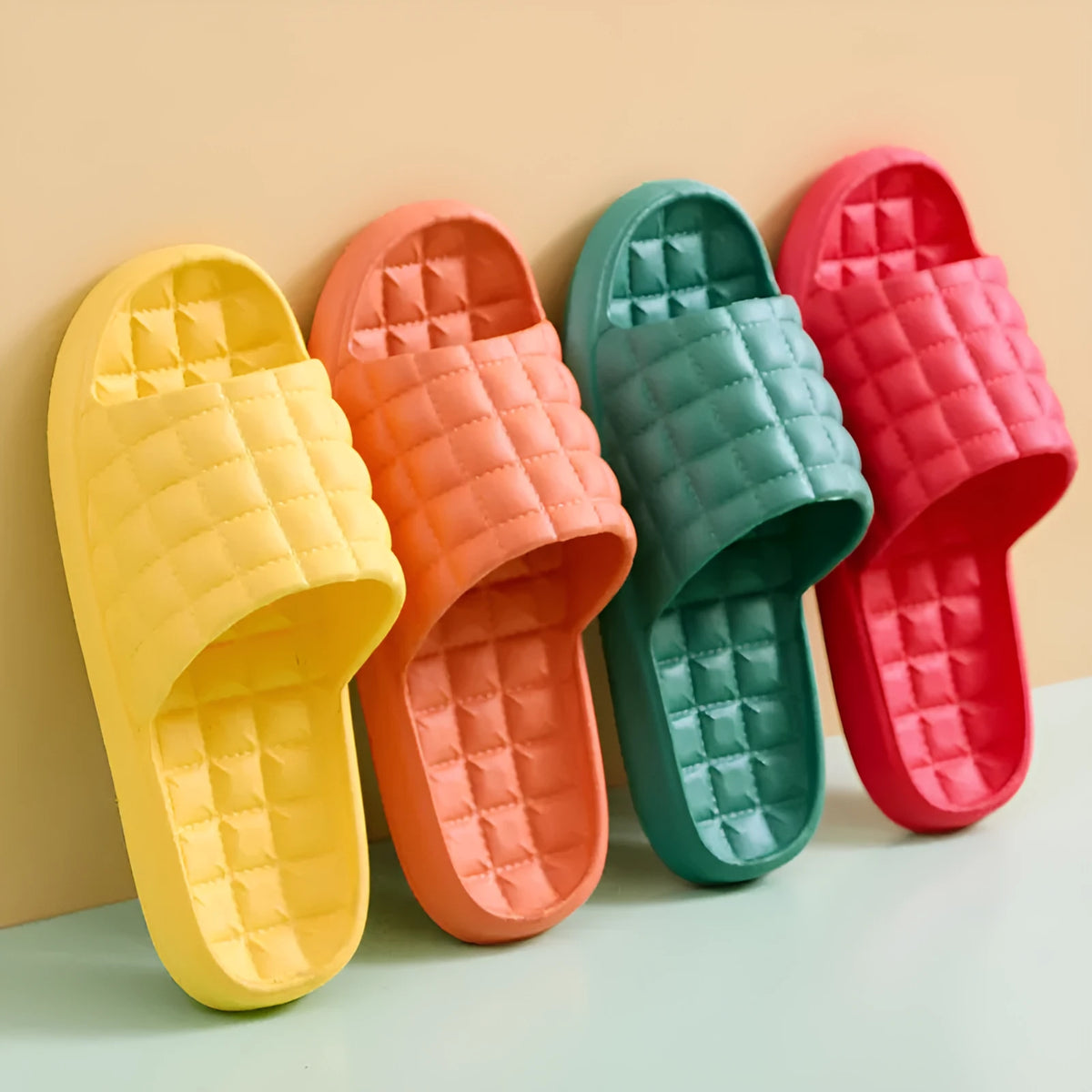 Unisex EVA waterproof non-slip flip-flop home slippers for bathroom use, available in six colours
