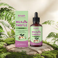 60ml bottle of dog milk thistle extract liquid supplement with turmeric and Omega-3 fatty acids.