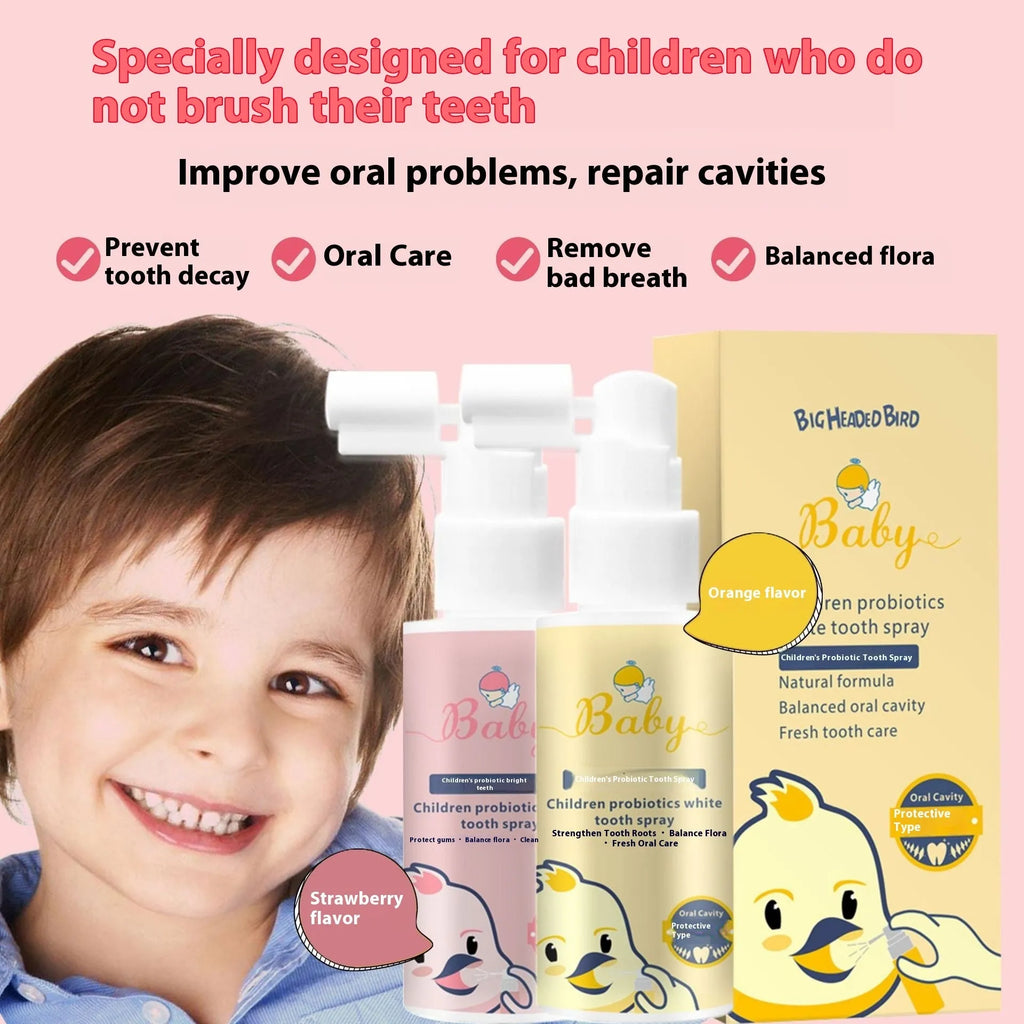 Children's probiotic oral spray for white teeth and cavity prevention in 40ml bottle