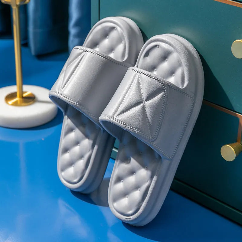 EVA non-slip bathroom slippers with thick soft sole in five colour options