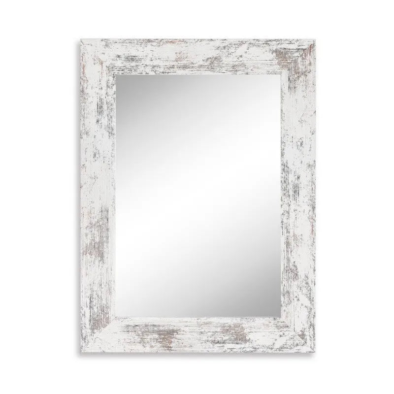 Wall-mounted modern pastoral style bathroom mirror with retro new Chinese design in Little White colour