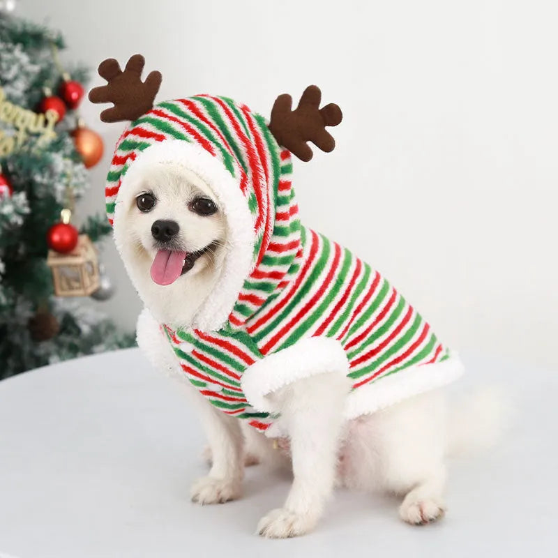 Dog Christmas pet clothing in red green colours casual four-legged cloth garment for small to large dogs