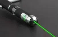 Three metal laser pens in green, purple, and red light colours for dog and cat chasing play