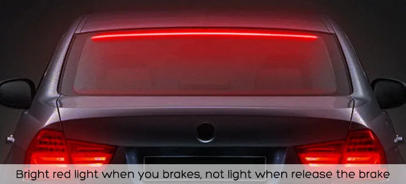 100cm red LED rear brake warning light strip with soft rubber shell, 12V 25W