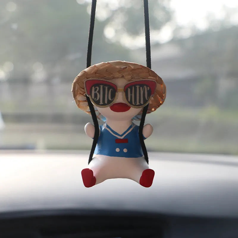 Car mounted gypsum aromatherapy pendant with cartoon style decoration for hanging