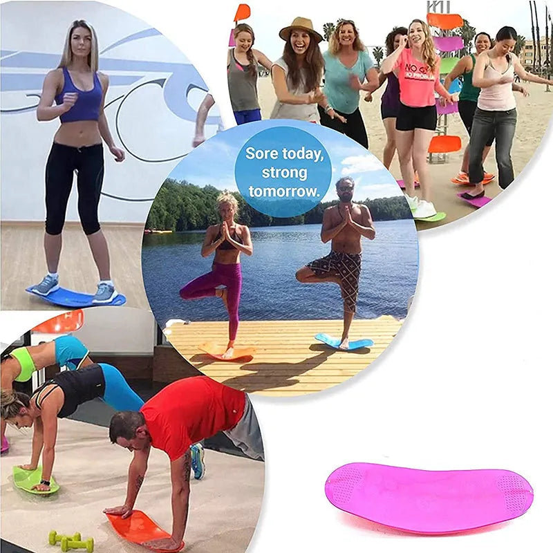 Simply Fit Board ABS balance board for core workout with twist rotation, 60x24x7.5cm, available in blue green orange purple