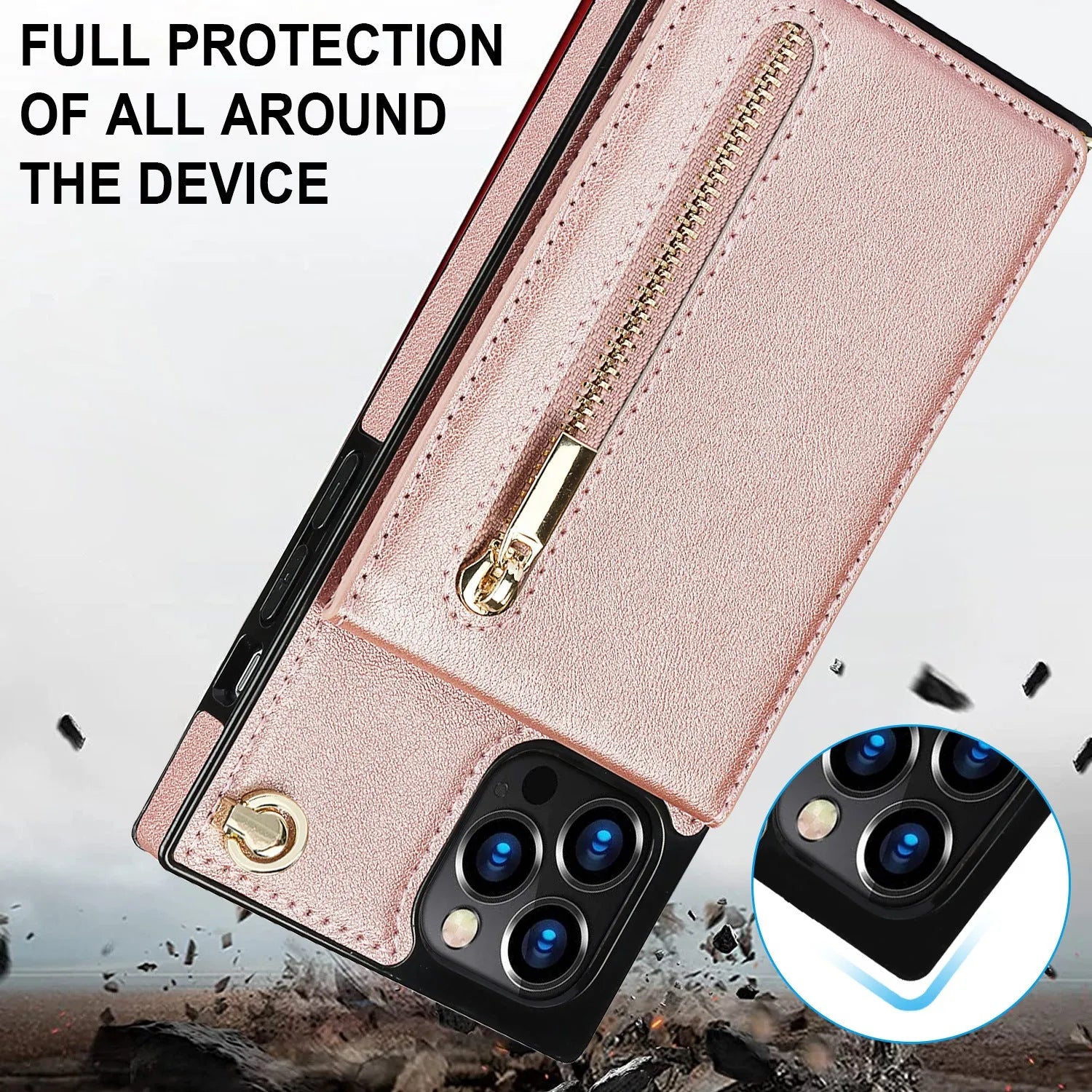Leather and TPU mobile phone case in solid colour for messenger protection on a smartphone.