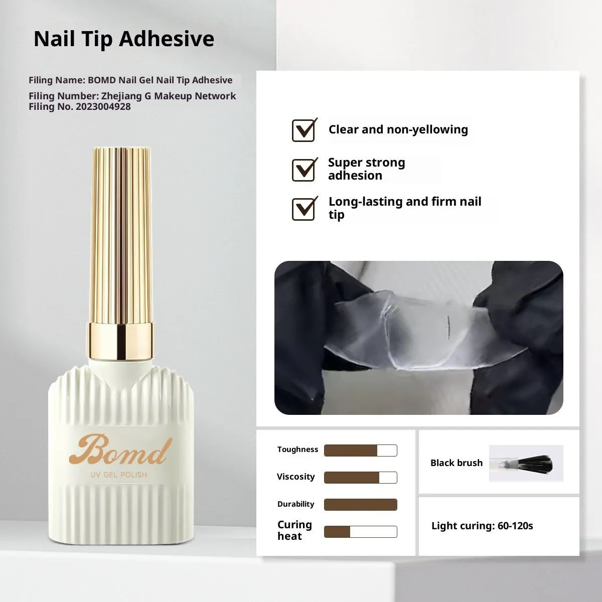 Nail adhesive kit with removable primer and crystal plated seal coat in 15ml bottles