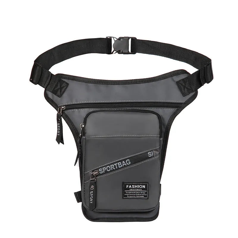 Outdoor cycling leg bag multi-functional anti-theft waterproof nylon crossbody for men in black