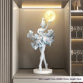 Ballet girl small night lamp in pink resin for home hallway wine cabinet table decoration