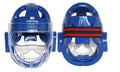 Karate helmet in three colours - white, blue and red - for boxing head protection equipment