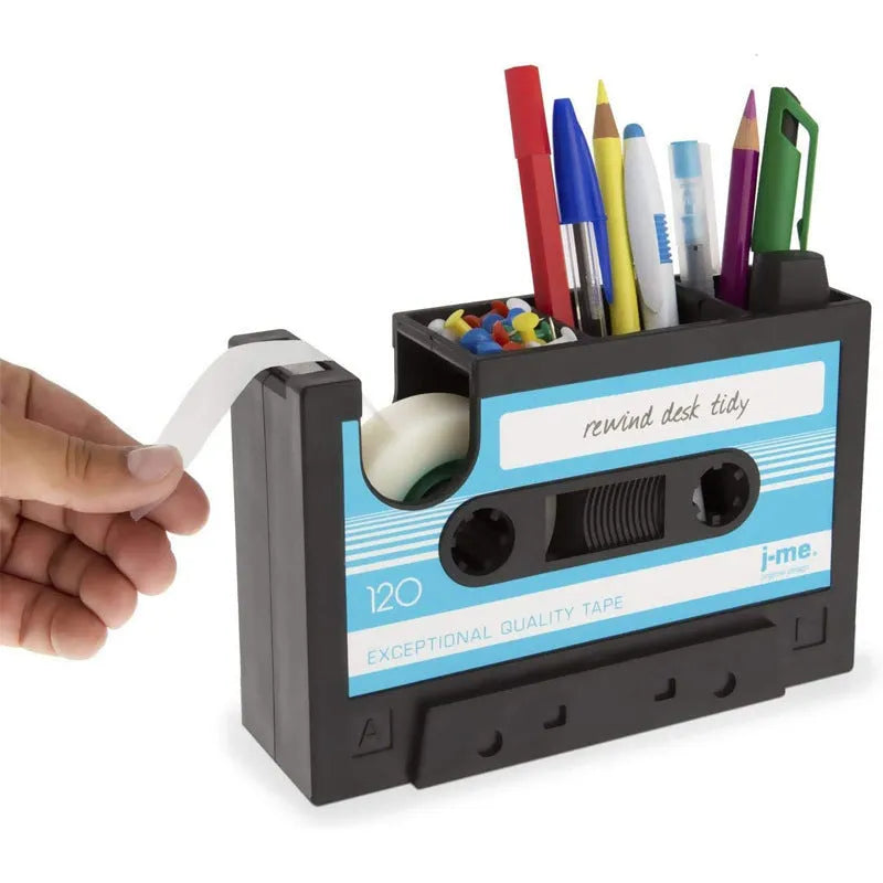 Multifunctional plastic pen holder storage box in blue, pink, or grey, 17x5x11.5cm with 1L capacity