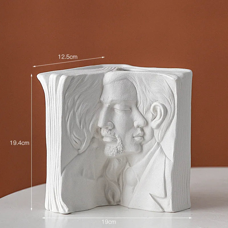 Ceramic book stand with glazed finish in modern simplicity style for desktop storage