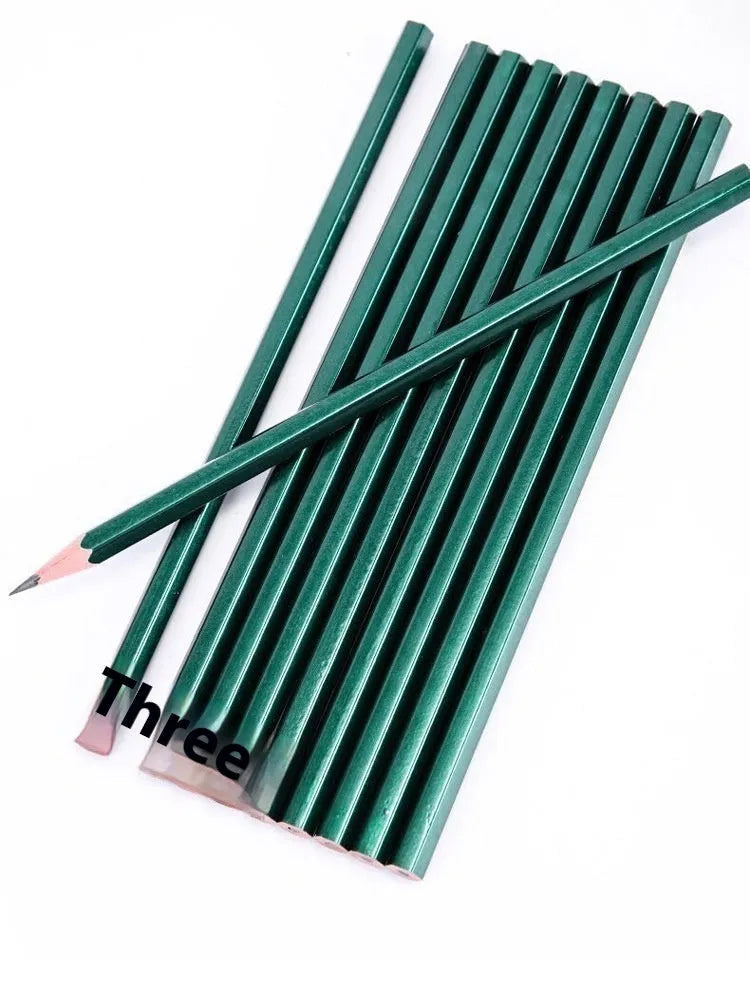 Green Rod box containing 10 hexagonal wooden pencils in HB and 2B grades for writing and sketching.
