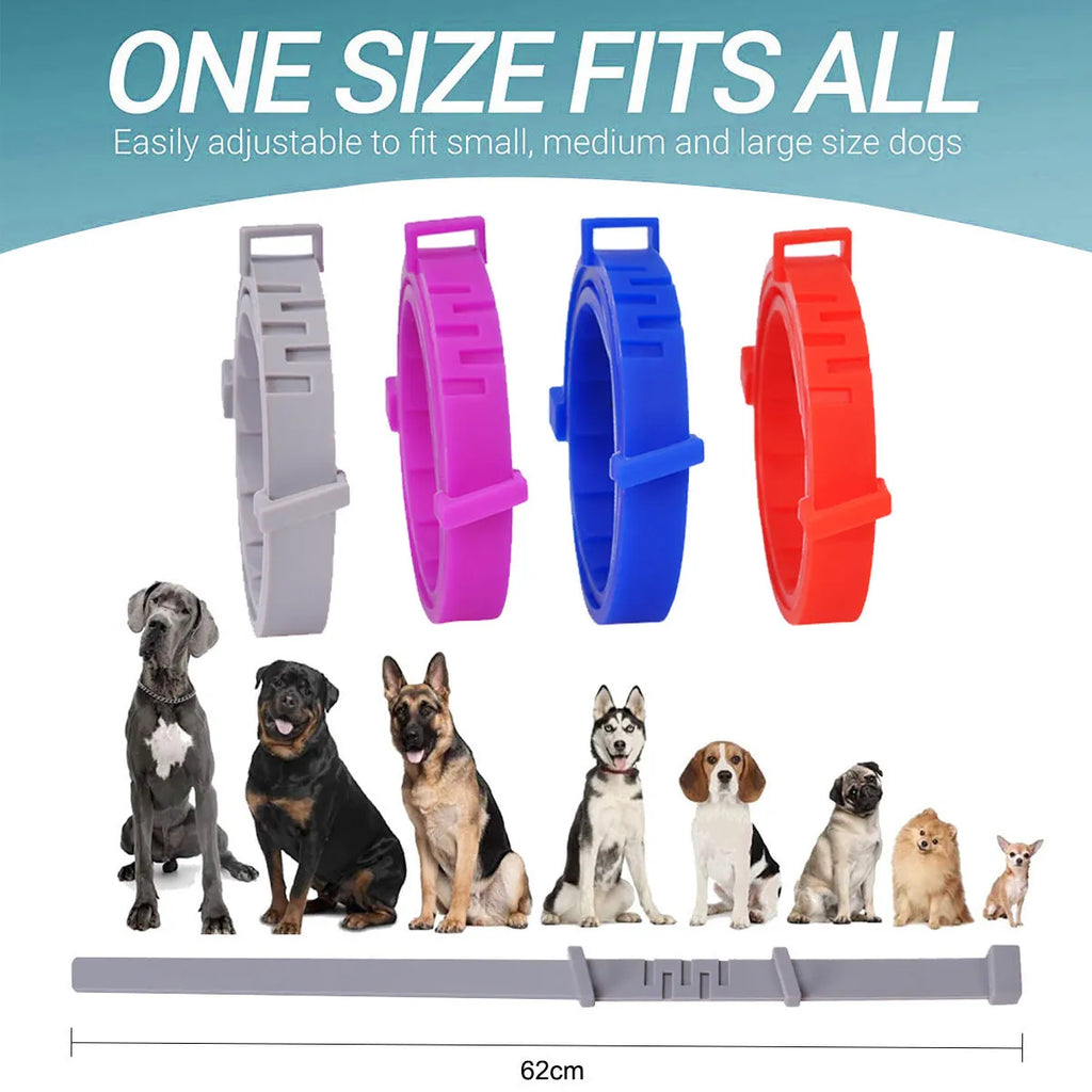 Anti-flea pet collar for cats and dogs, plastic construction in Rose Red colour