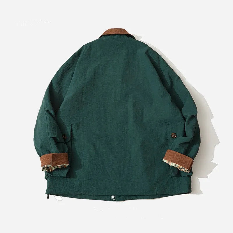 Men's and women's contrast colour casual jacket in polyester with side seam pockets