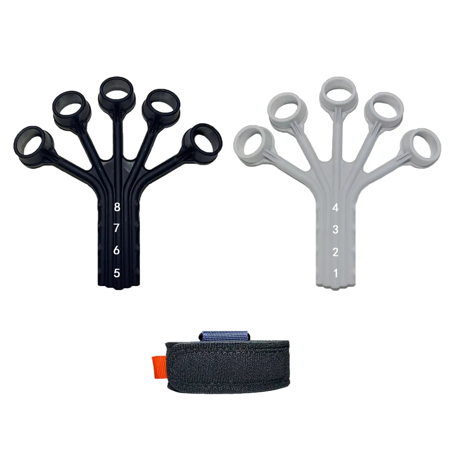 Silicone finger flexion and extension rehabilitation trainer with tension rope and adjustable belt