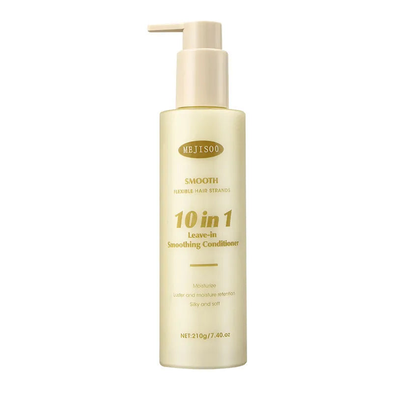 210g bottle of wash-free soft hair conditioner for ladies on a bathroom shelf.