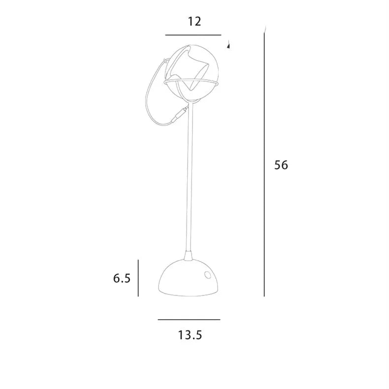 Creative glass desk lamp with dimmable touch switch and LED light on a wooden desk.