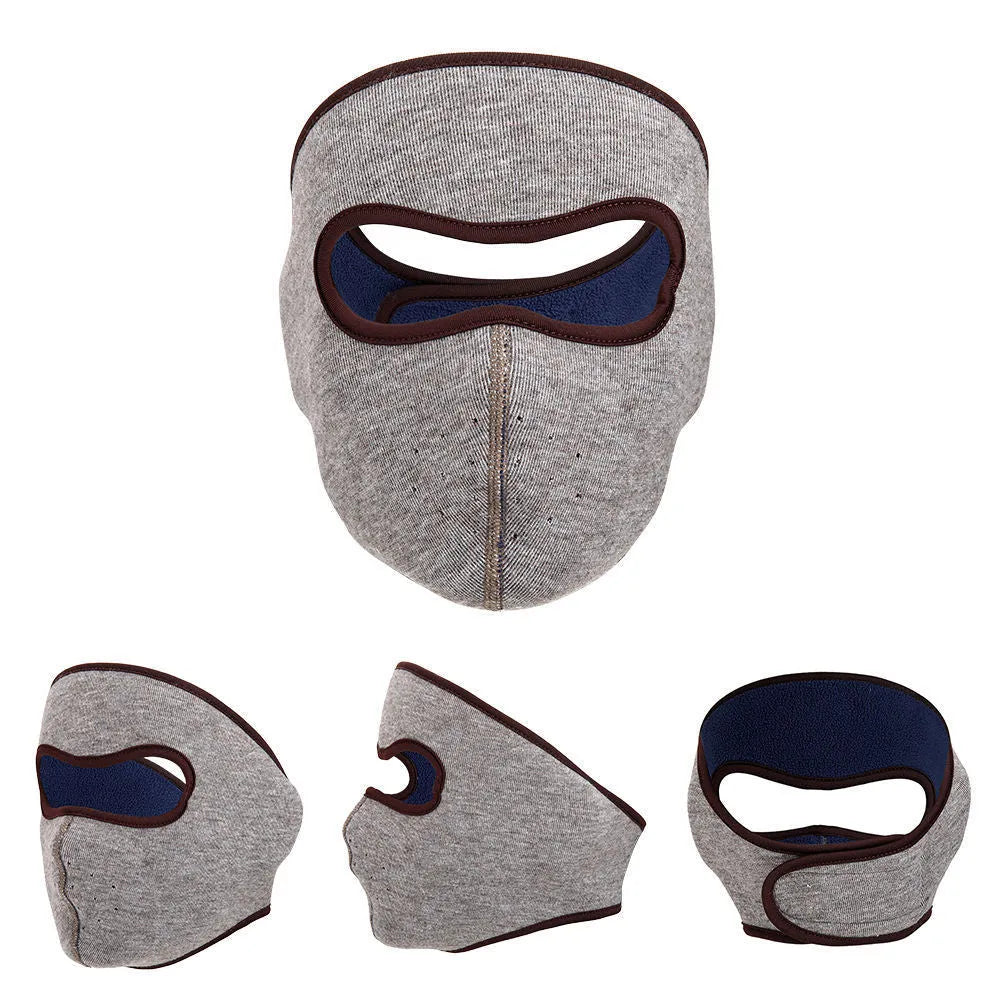 Velvet full face riding mask in khaki, black, dark gray or pink, breathable cold proof dust-proof unisex cover