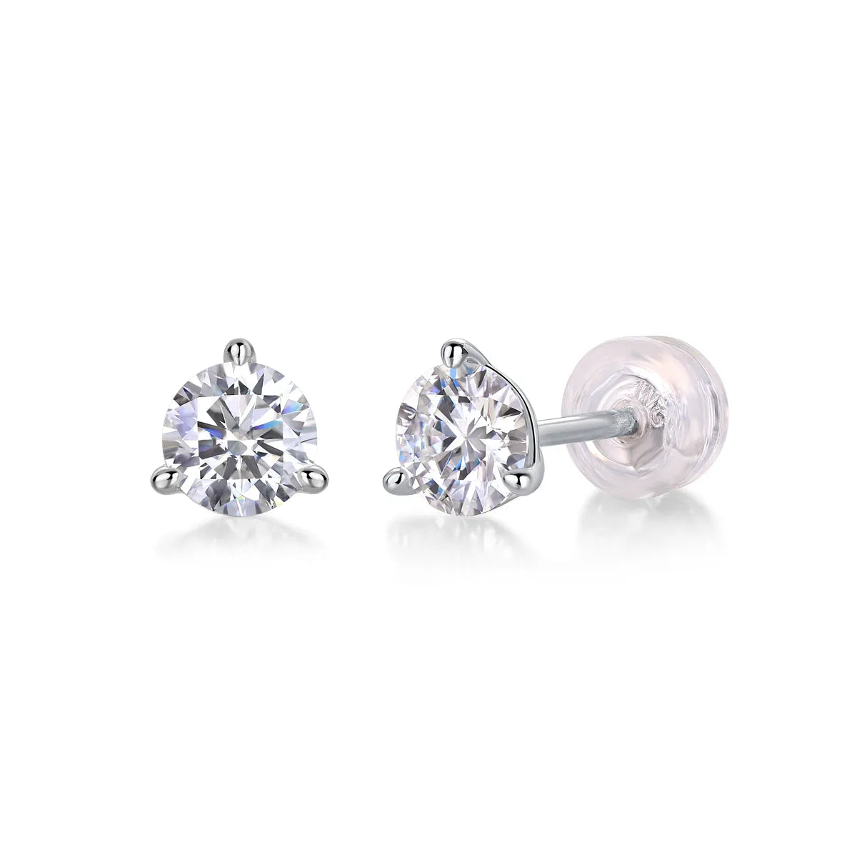 Frozen Frame 0.5-carat moissanite stud earrings in S925 silver platinum-plated gold colour gift box