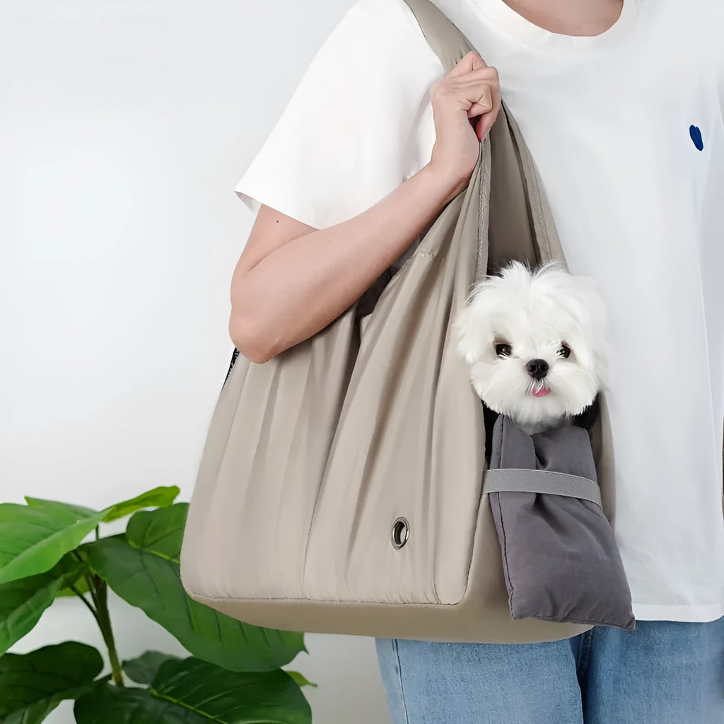 Medium apricot cloth pet summer handbag carrier for small dogs and cats