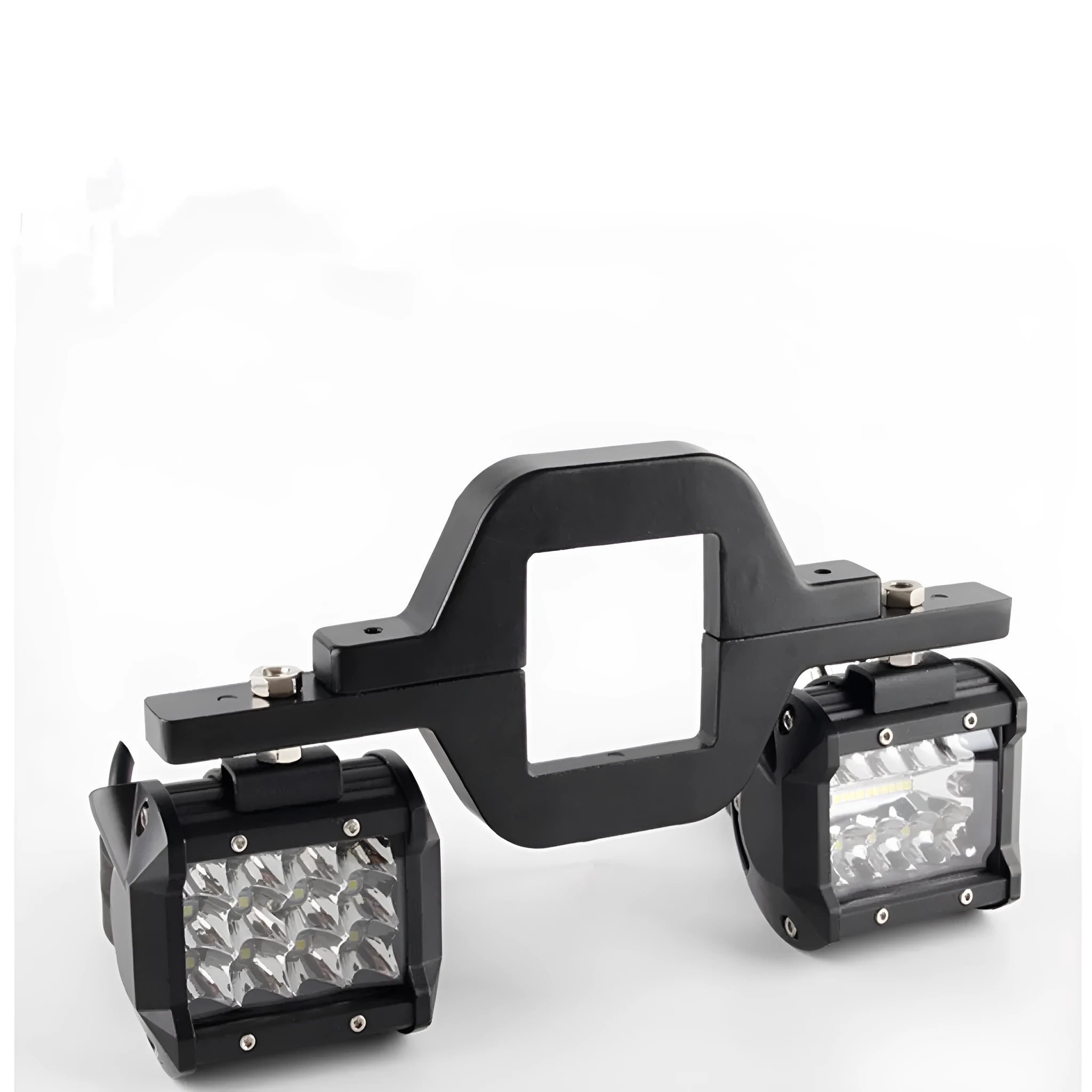 Black trailer hook lamp holder bracket for off-road vehicle lighting modifications