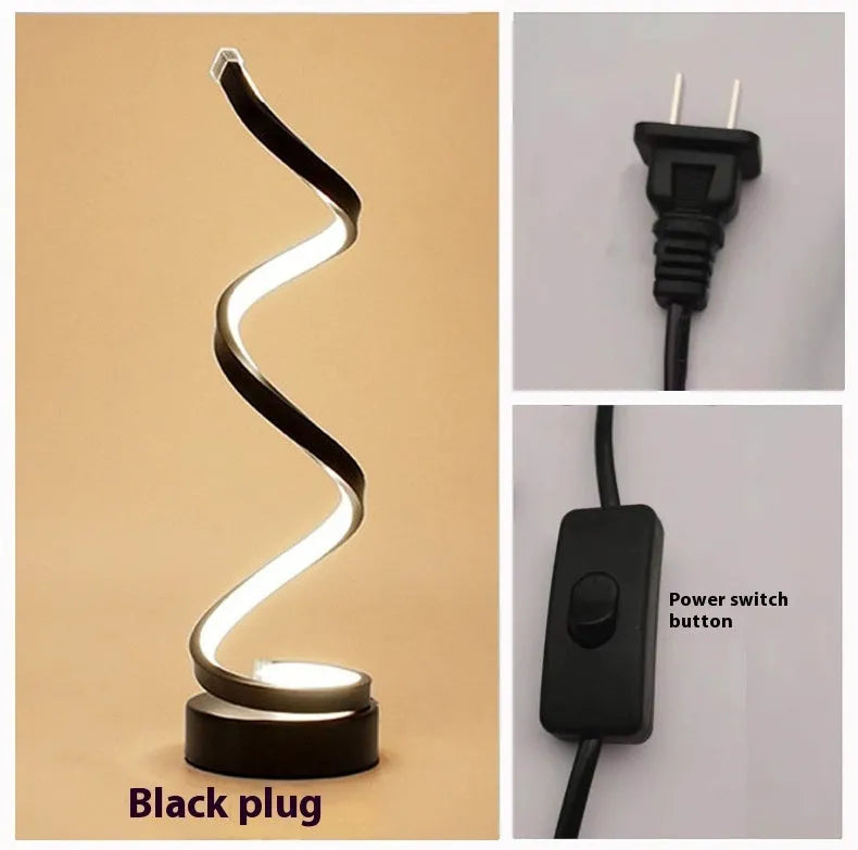 Black or white LED eye protection bedside lamp with 450mm aluminium shade and tri-colour dimming