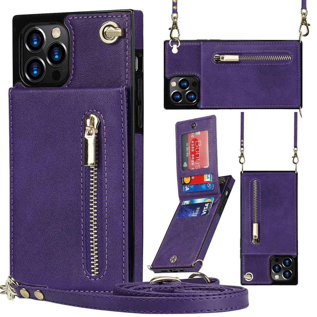 Leather and TPU mobile phone case in solid colour for messenger protection on a smartphone.