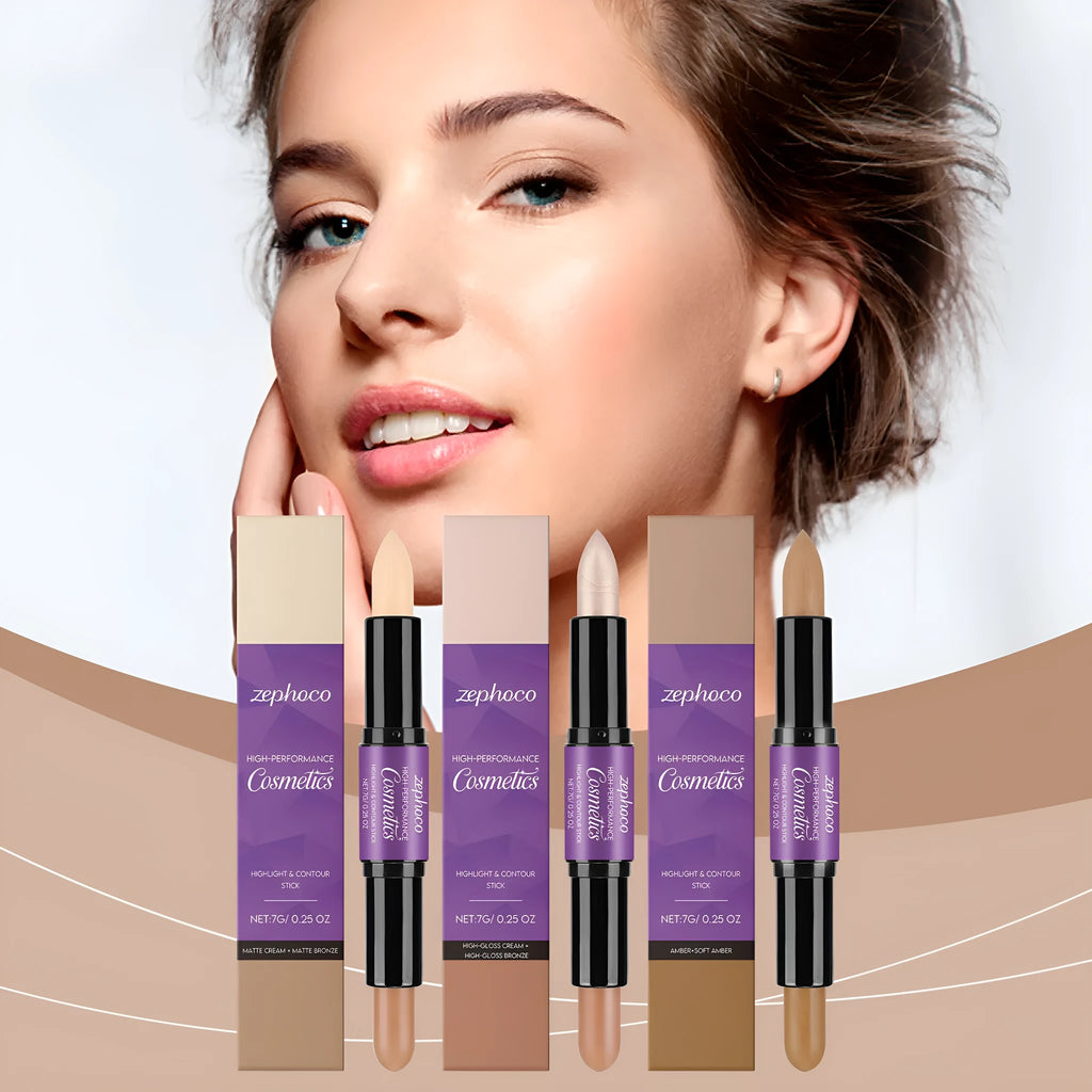 ZEPHOCO 2-in-1 cream highlight contour stick in 7g with three colour options