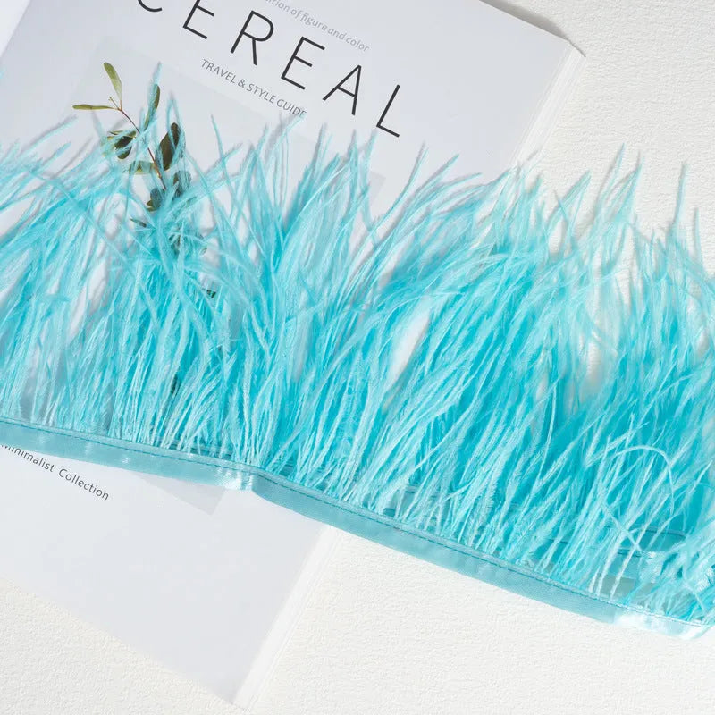 Decorative feather cloth strip DIY trim 10-15cm wide in multiple colours for clothing crafts