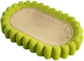Green oval cat scratching pad and bed made from sisal material