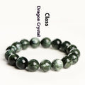 Green Dragon Crystal bracelet with round beads and a ruyi decorative motif.