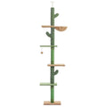 Solid wood cat climbing frame with integrated scratch board measuring 40x25x240cm