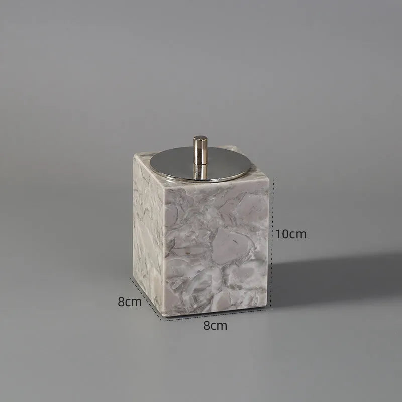 Marble bathroom toilet set with Bawang flower pattern including 16 pieces such as tissue boxes, lotion bottles, soap dishes, trays