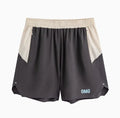 Men's loose workout shorts for weightlifting with elastic waistband in dark rock ash colour
