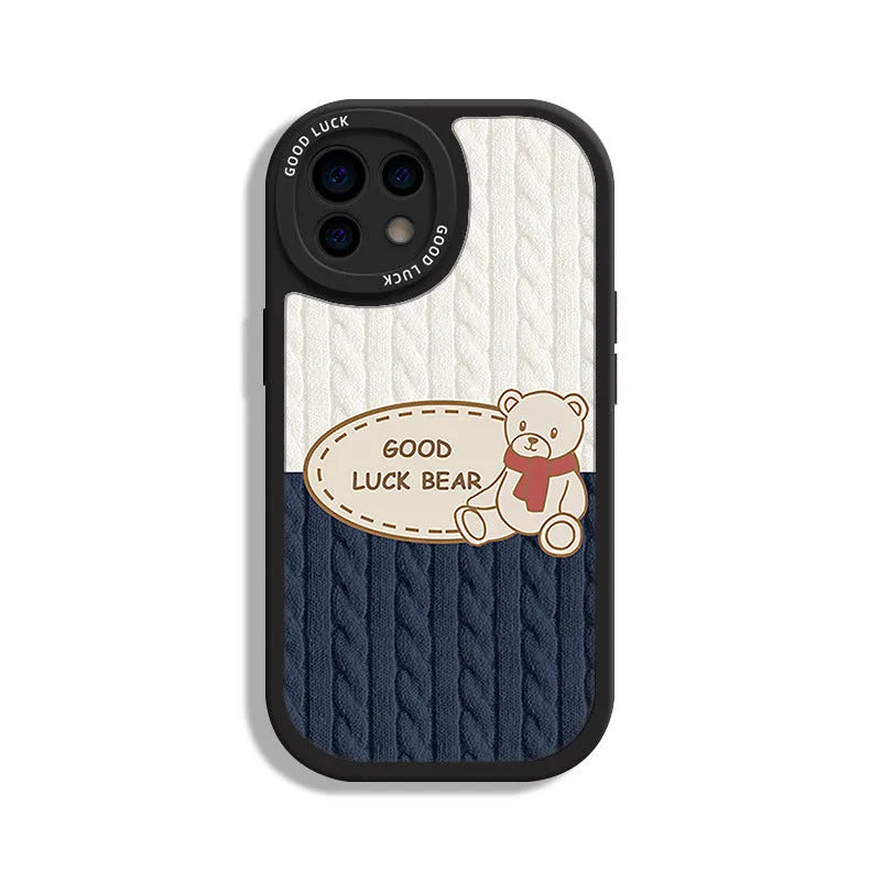 Xiaopandun all-inclusive TPU phone case in Lucky Bear Black design for iPhone XR