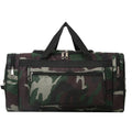 Camouflage waterproof luggage bag with 20L capacity and striped polyester lining
