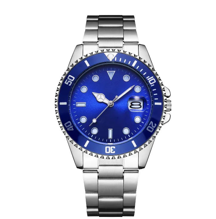 Men's luminous watch with steel strap and 40mm dial in black colour option