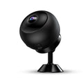 A compact 1080p wireless wifi surveillance camera with a lens, made from white ABS plastic.