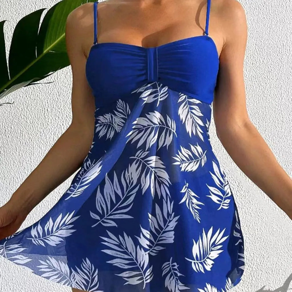 Women's high-waist mesh swim boxers in black, blue, and peacock green.