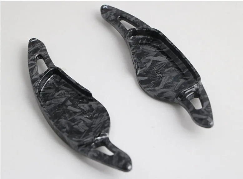 Carbon fibre pattern ABS plastic steering wheel shift paddle replacement for car interior modification.