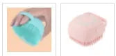 Blue silicone dog bath and massage brush for pet grooming
